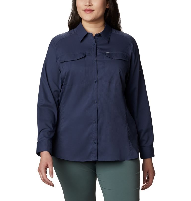 Columbia Silver Ridge Lite Long Sleeve Skjorte Dame Marineblå | Plus Size 53627P